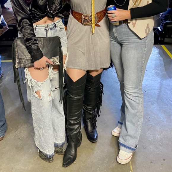 Stetson over the knee fringe cowboy boots - Picture 2 of 2